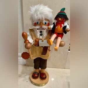 Steinbach Geppetto and Pinocchio Nutcracker. Handmade from Germany.